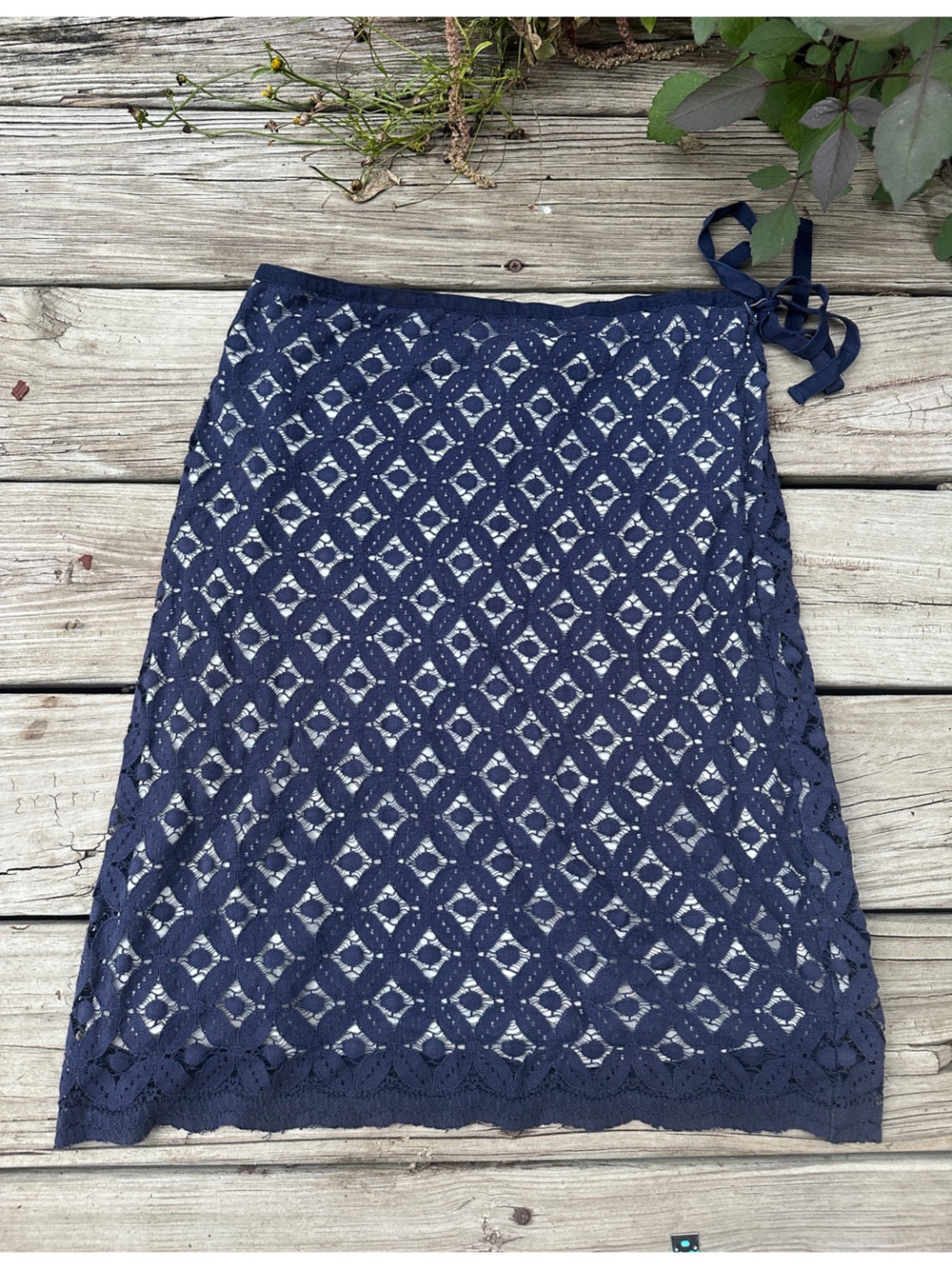 Max Studio Women's Skirt Blue Lace Crochet Lace Romantic Feminine Short, Size 4